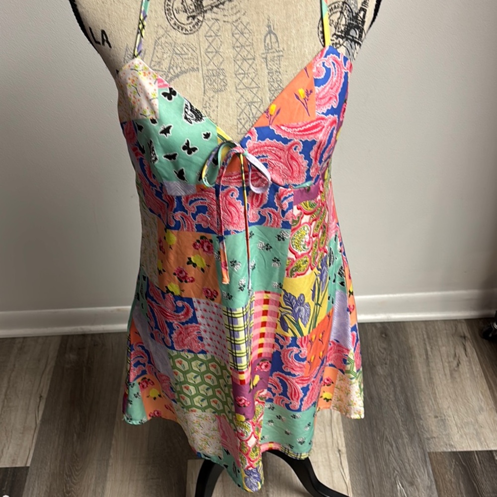 Colorful Patchwork Mini Dress - Picture 3 of 14